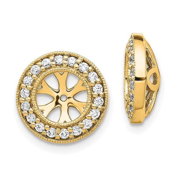 14k Yellow Gold 1/3ct Diamond Earring Jackets